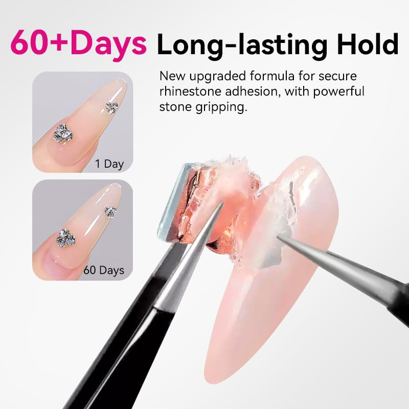 Rhinestone Glue Gel for Nails,30G Super Strong Adhesive Nail Art