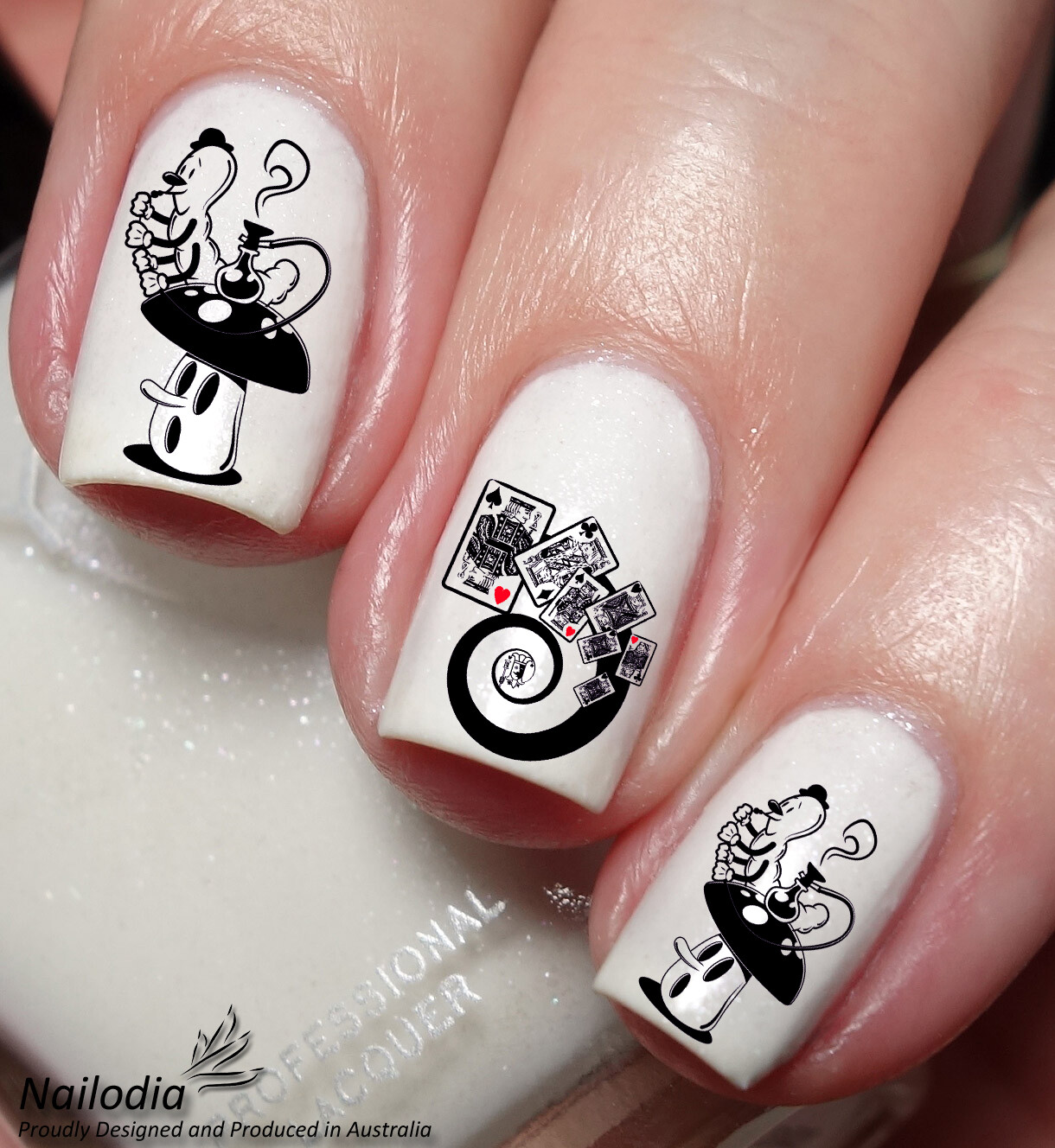 Alice in Wonderland Inspired Nail Art Decal Sticker Water Transfer Slider