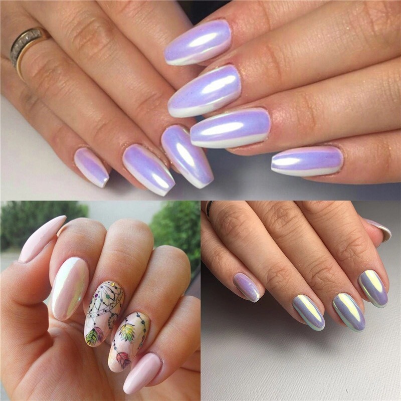 AURORA UNICORN CHROME POWDER Nail AB NEON MIRROR Effect RAINBOW Crystal (Opal 1)