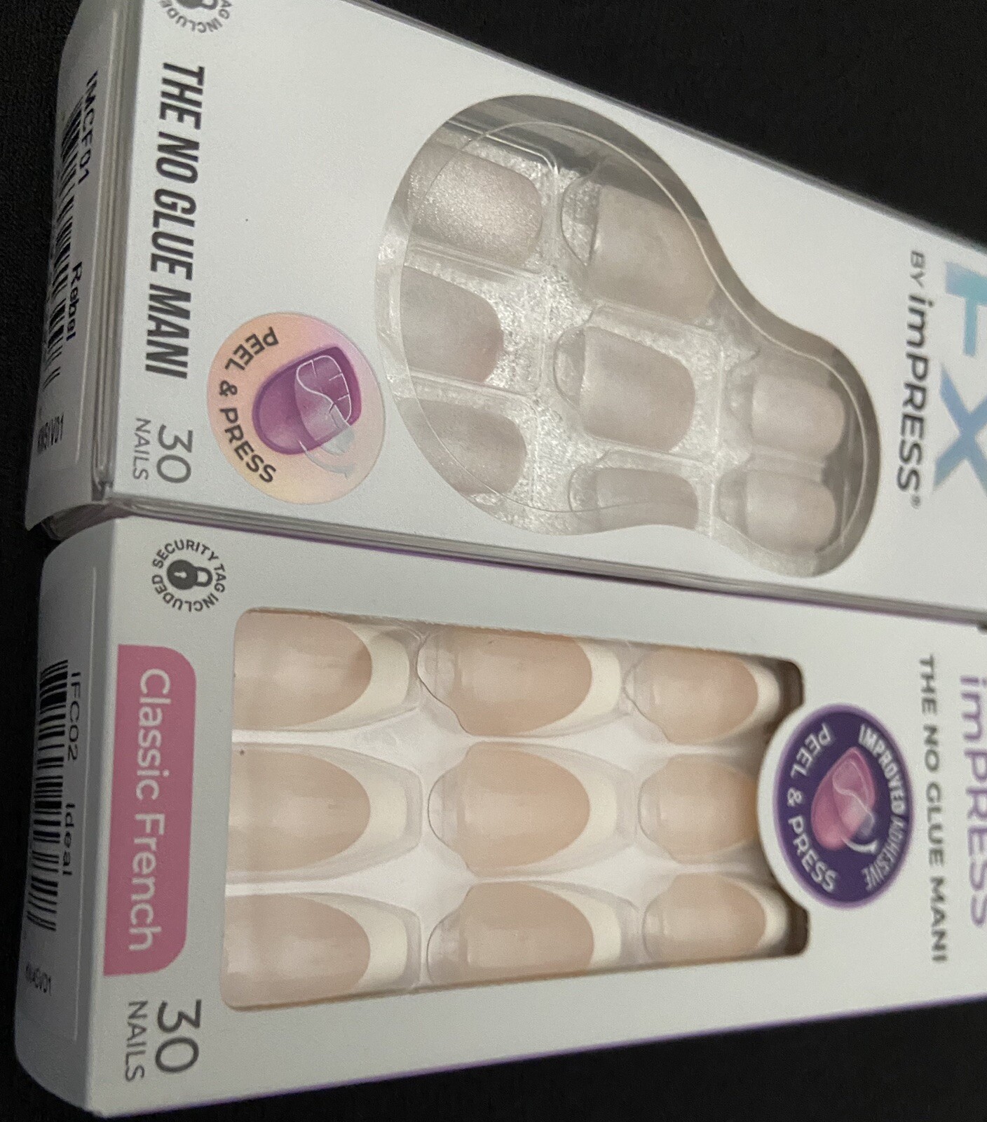 2 IMPRESS NO GLUE MANI PRESS ON NAILS PEEL AND PRESS-Sealed Box