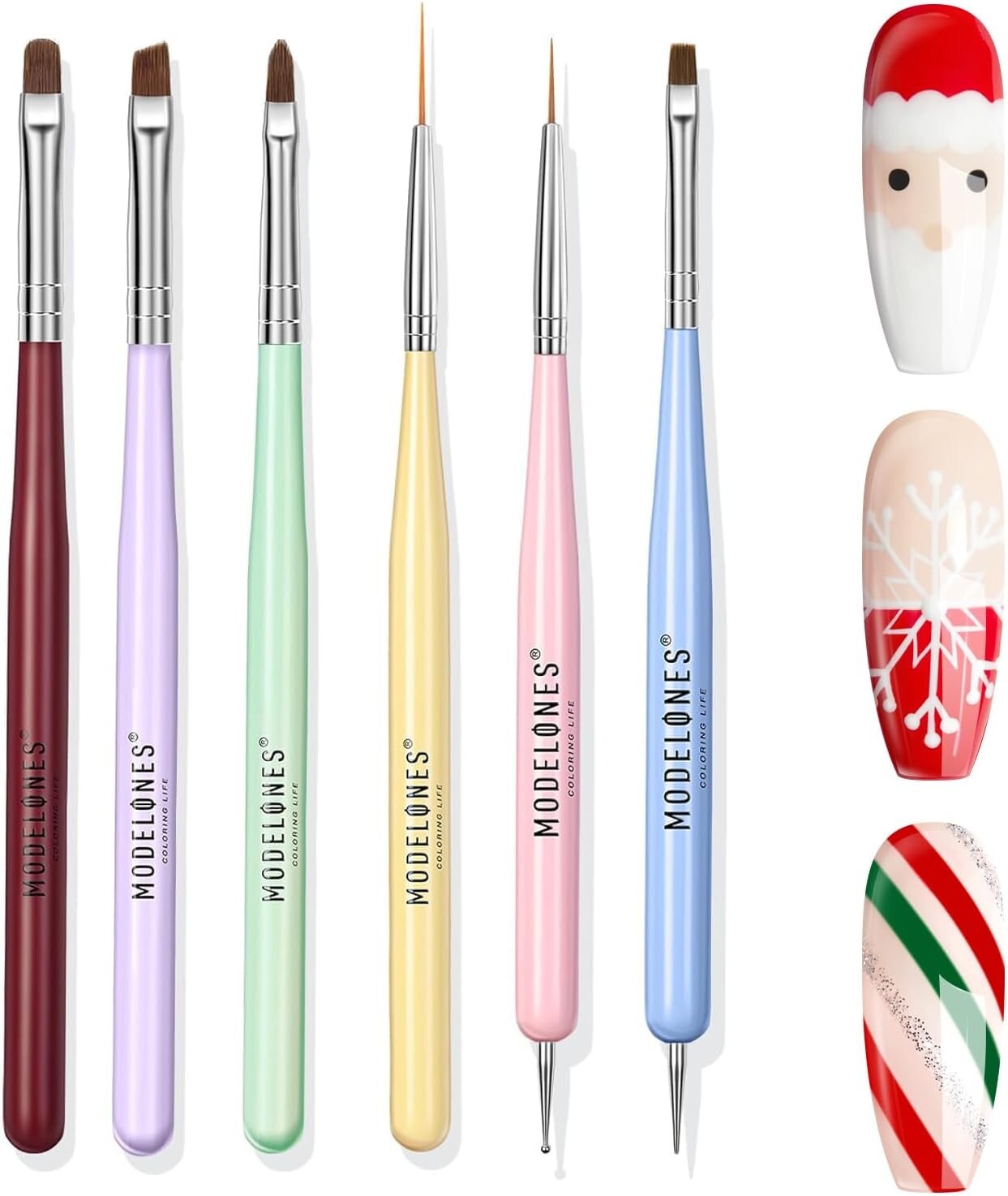 Professional Nail Art Tools Set: 6 Brushes & Dotting Pens for DIY Creativity