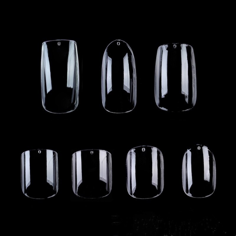 100pcs Full Cover Medium Short Square Oval Gel Press On False Nail Art Tips
