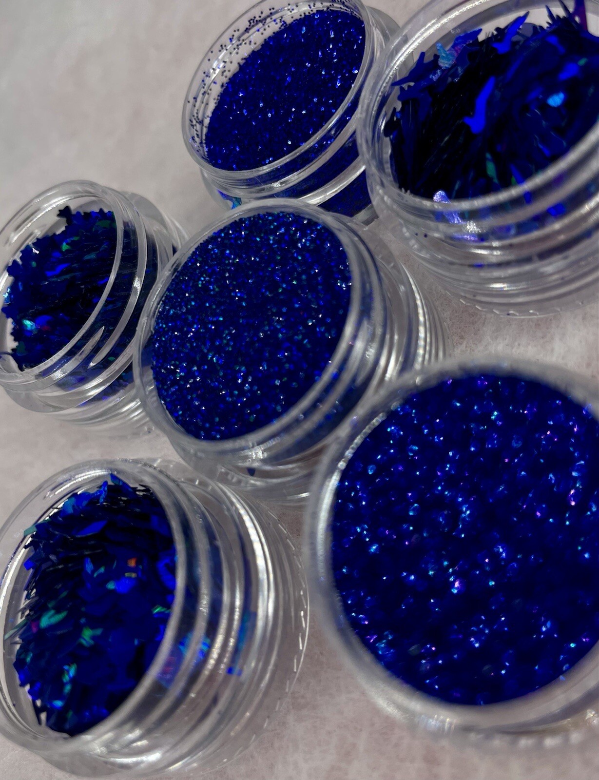 Holographic premium Deep Ocean Blue Glitter Stack 6pcs Laser Loose Glitter DIY