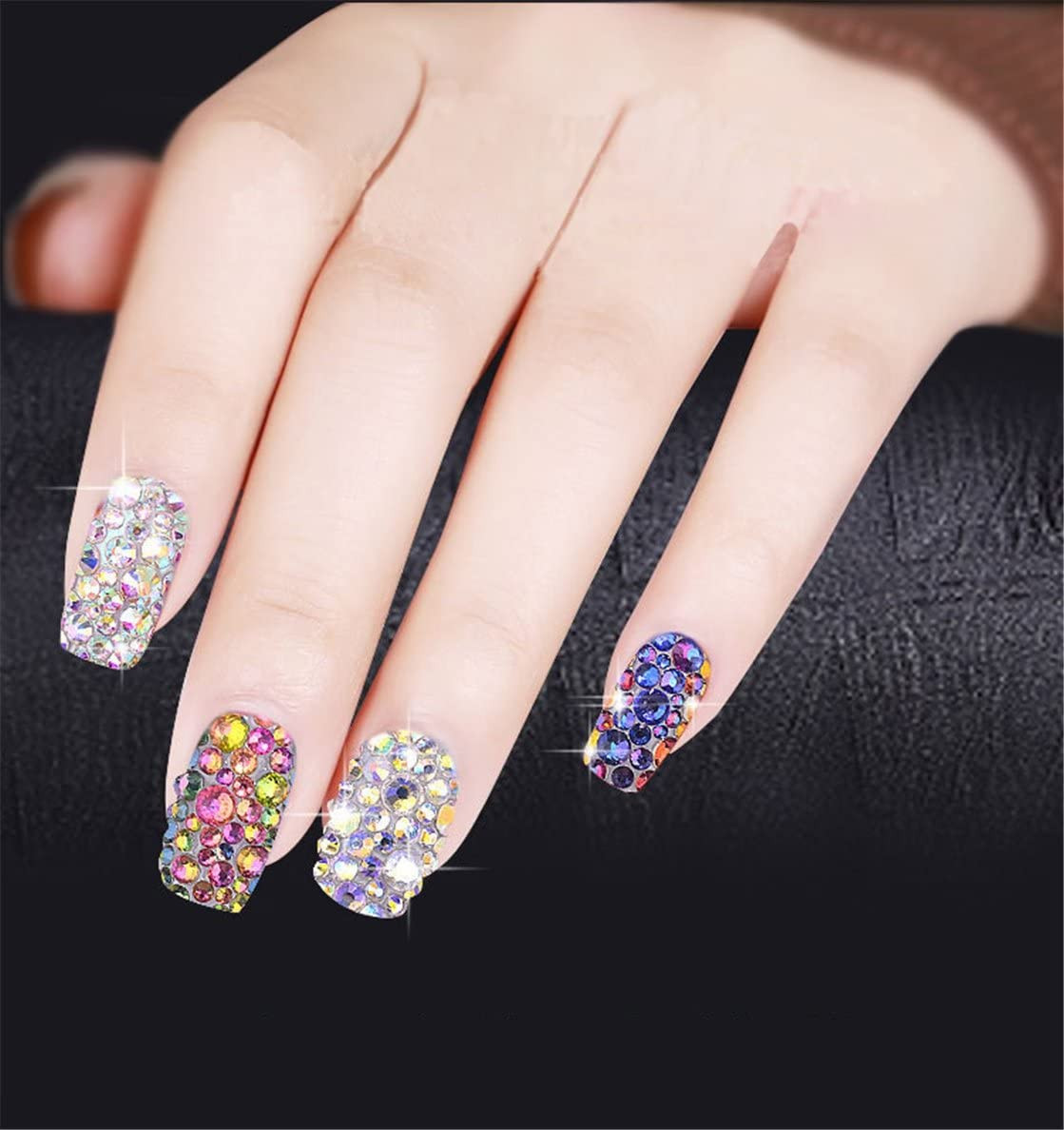 3000 Pieces SS6 2Mm Flatback Rhinestones AB Clear round Gems Crystals for Nail A