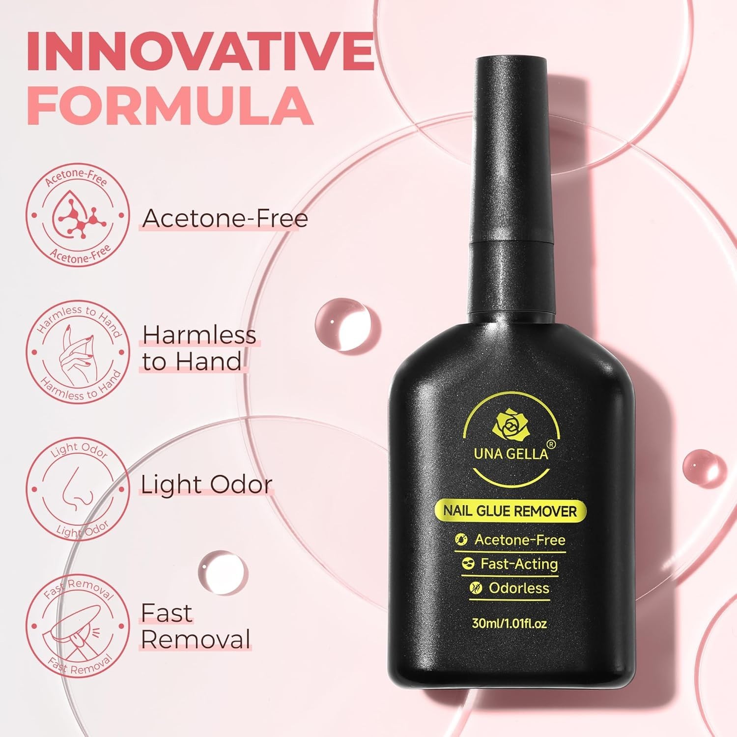 Effortless Nail Glue Removal: Acetone-Free Gel with Built-in Crowbar (30ML)