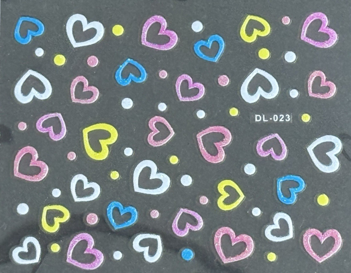 3D Nail Art Mini Flower, Heart, Bows Adhesive Stickers Floral Decals Transfers