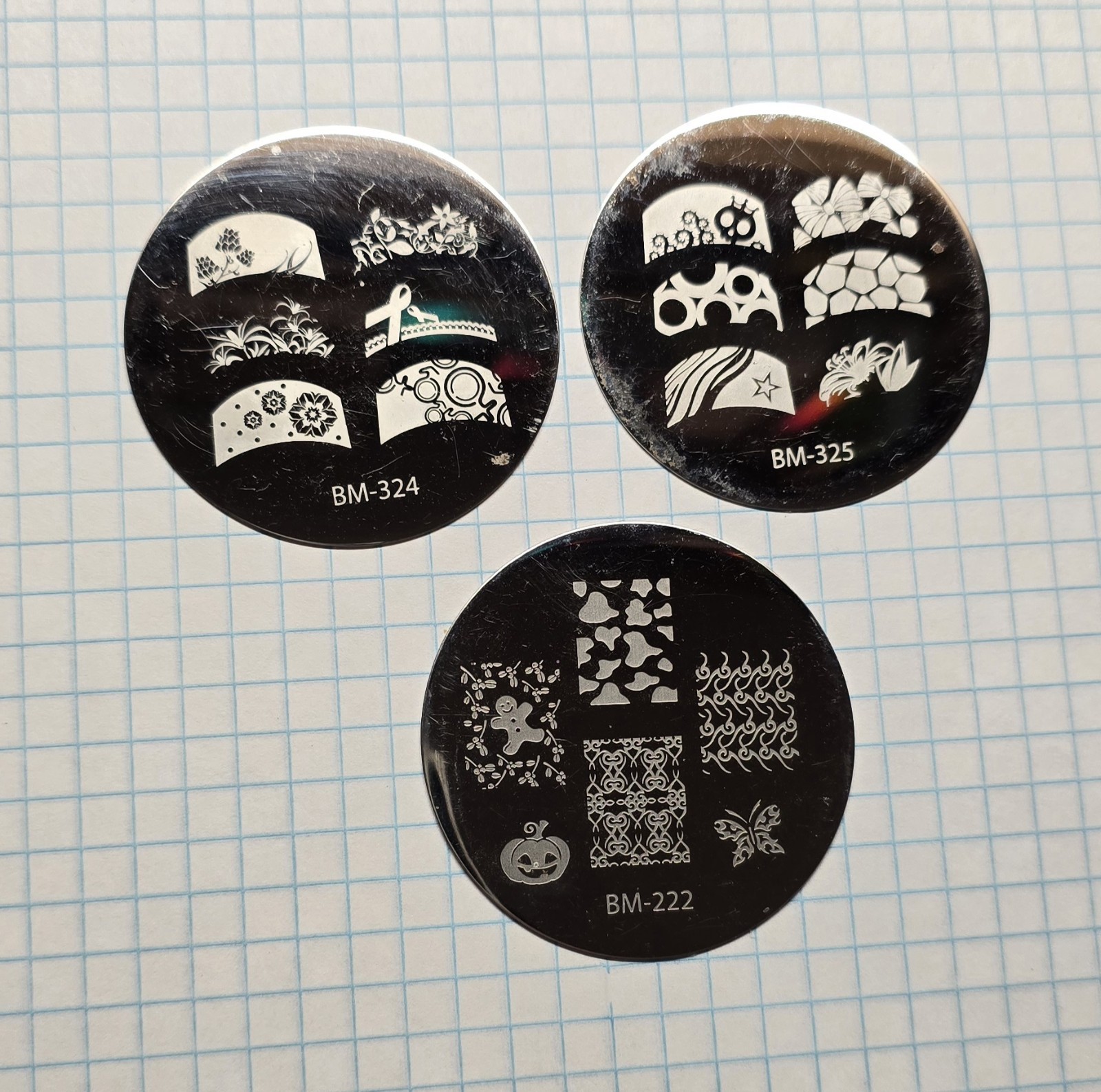 Bundle Monster Maniology Nail Stamp Round Plates Destash Lot 300 Series