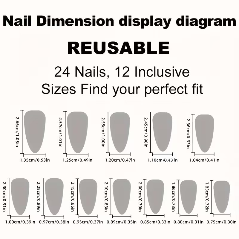 24pcs Long Dark Amber Golden Foil Press-On Nails Set, Exotic Elements, Gothic