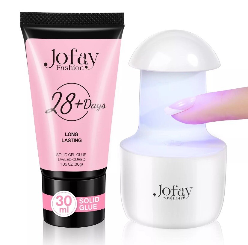 Solid Nail Glue Gel 30g for Acrylic & Soft Gel Nail Tips Glue Jofay 28+ Day Glue