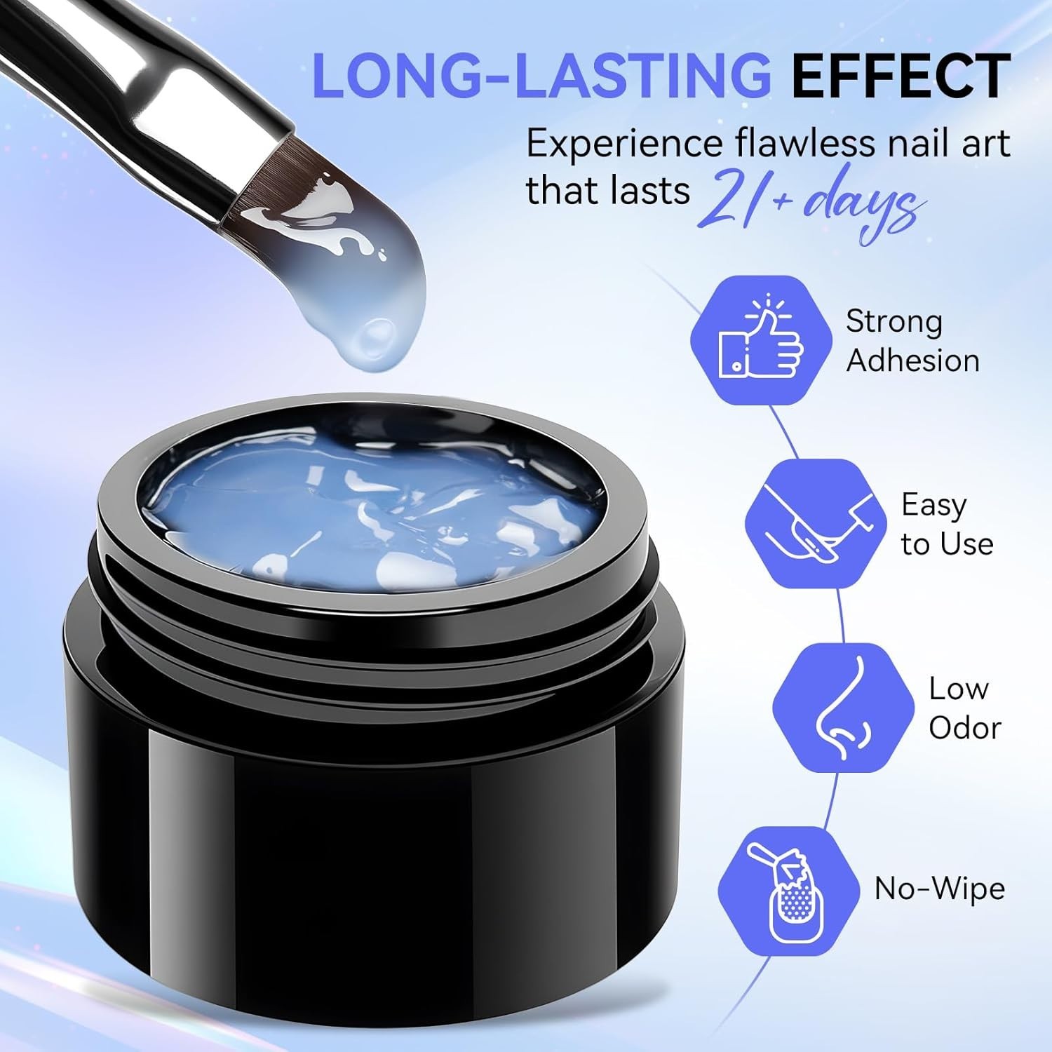 Versatile Clear 3D Nail Art Gel for All Nail Types – Easy to Apply & Mix
