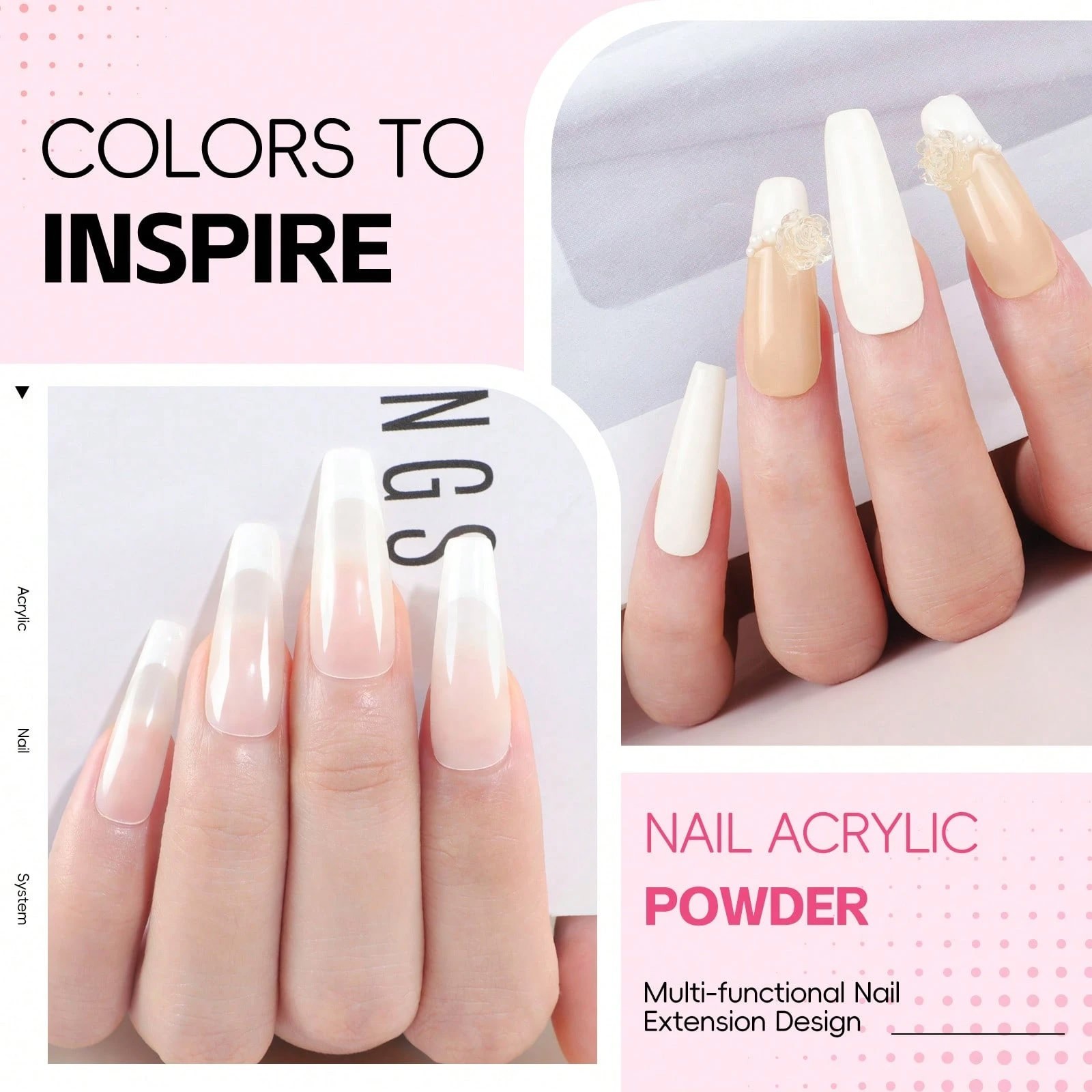Acrylic Nail Kit with Drill UV Light 16 Colors Powder Beginner Set