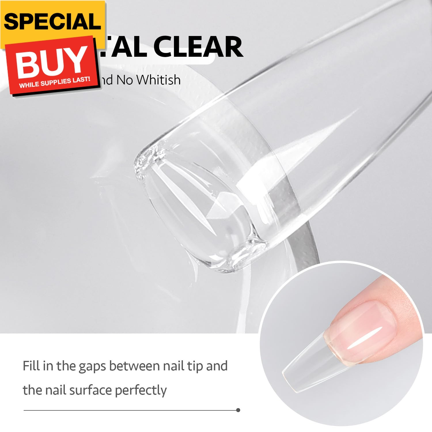 Solid Nail Glue Gel for Nail Tips, 15g Strong Solid Glue for Press Ons, False an