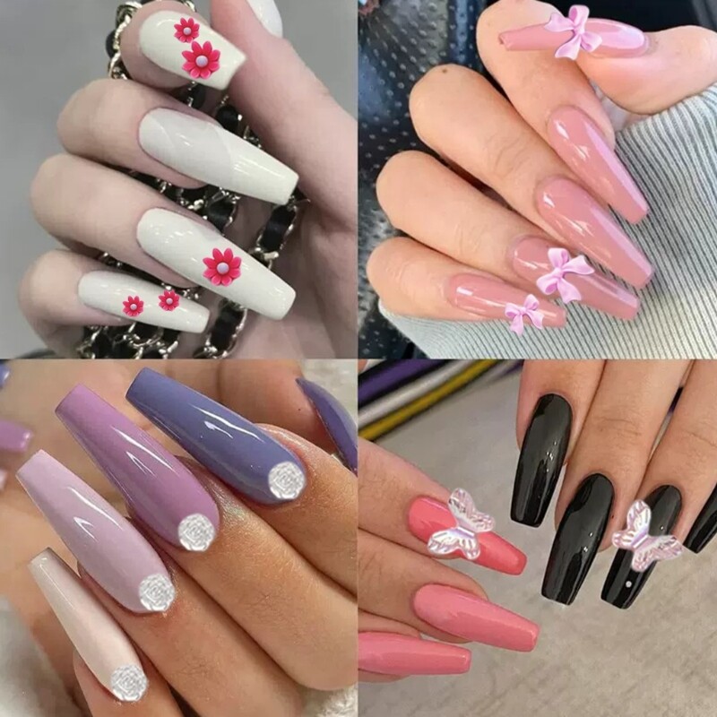 Mix Shaped Nails Art Cartoon Nails Decorations False Nails Tips