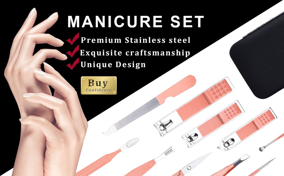 Mani Set 10 in 1 Stainl Steel, Nail Clippers Scissors