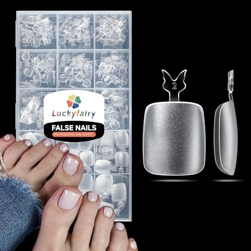Square Toe Nail Tips: Full Cover Big Wide Matte Fake Toe Toe Nail Tips 360pcs