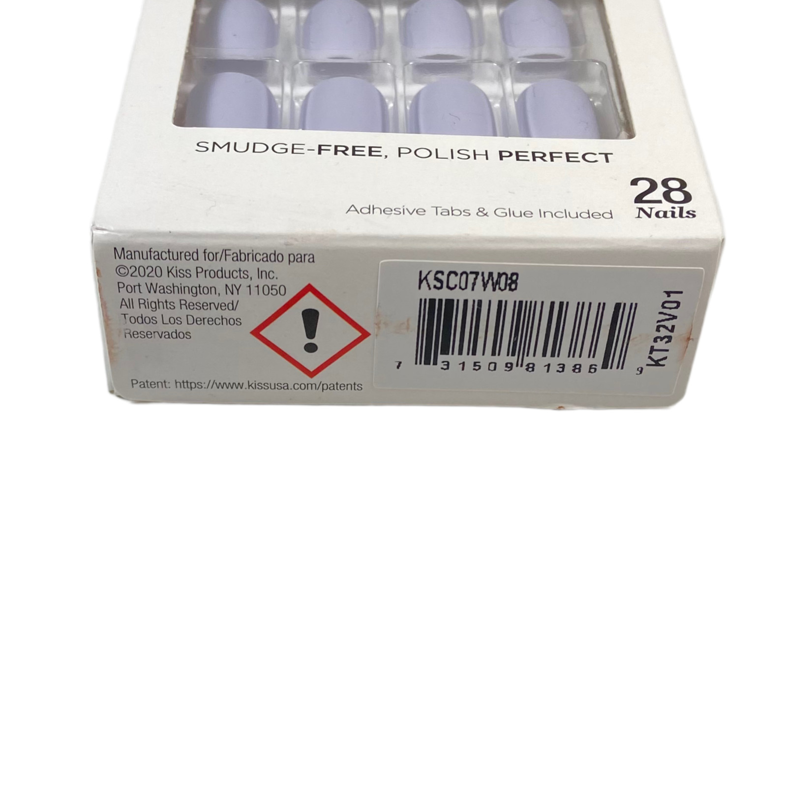 NEW Kiss Nails Salon Color Press or Glue Manicure Short Gel Matte Light Purple