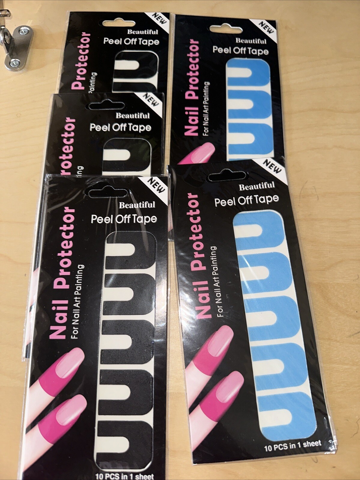 5 Sets – Peel Off Nail Protector Tape – 5 Colors
