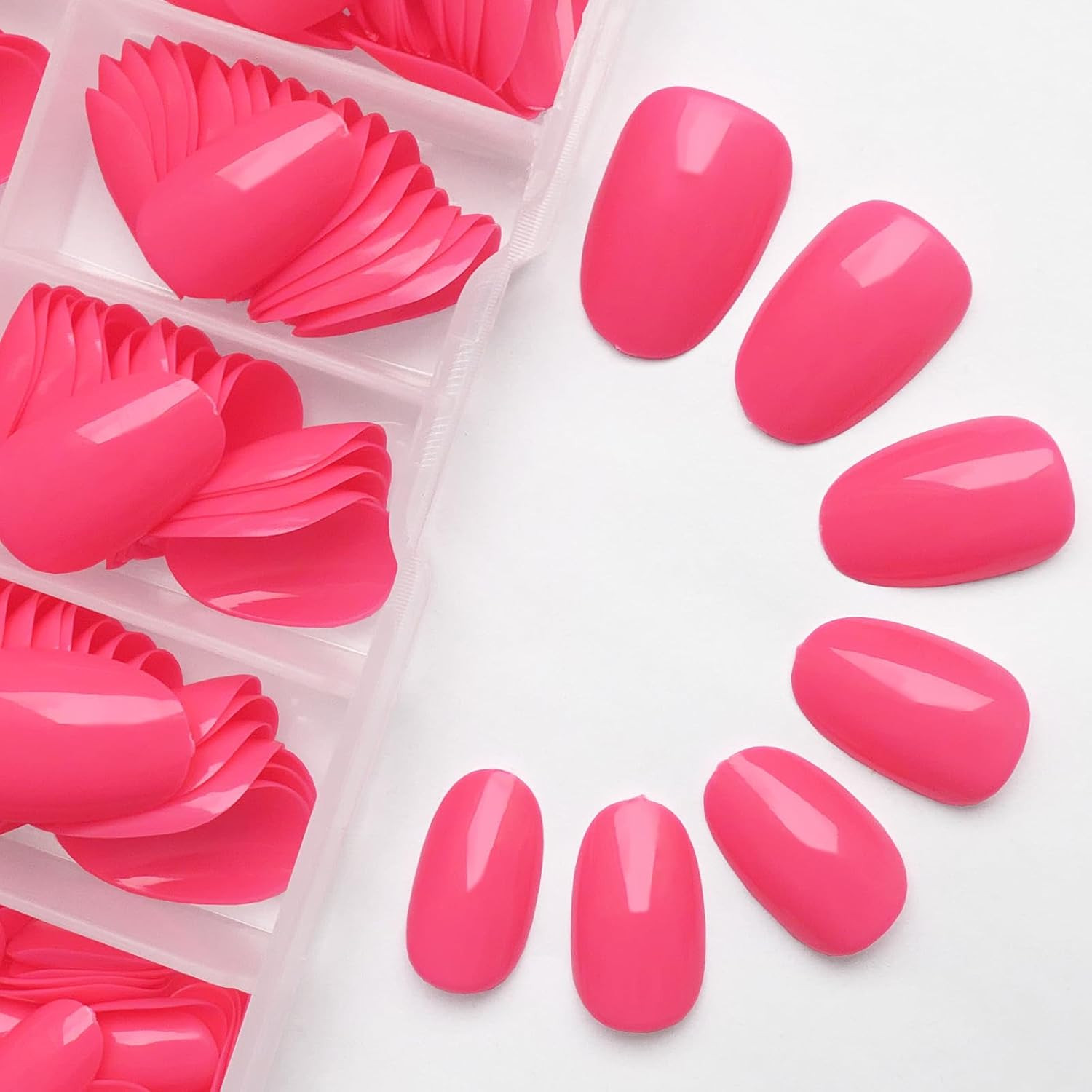 Short Press on Nails Almond Fake Nails, 240 round Almond Press on Nail Short Ful