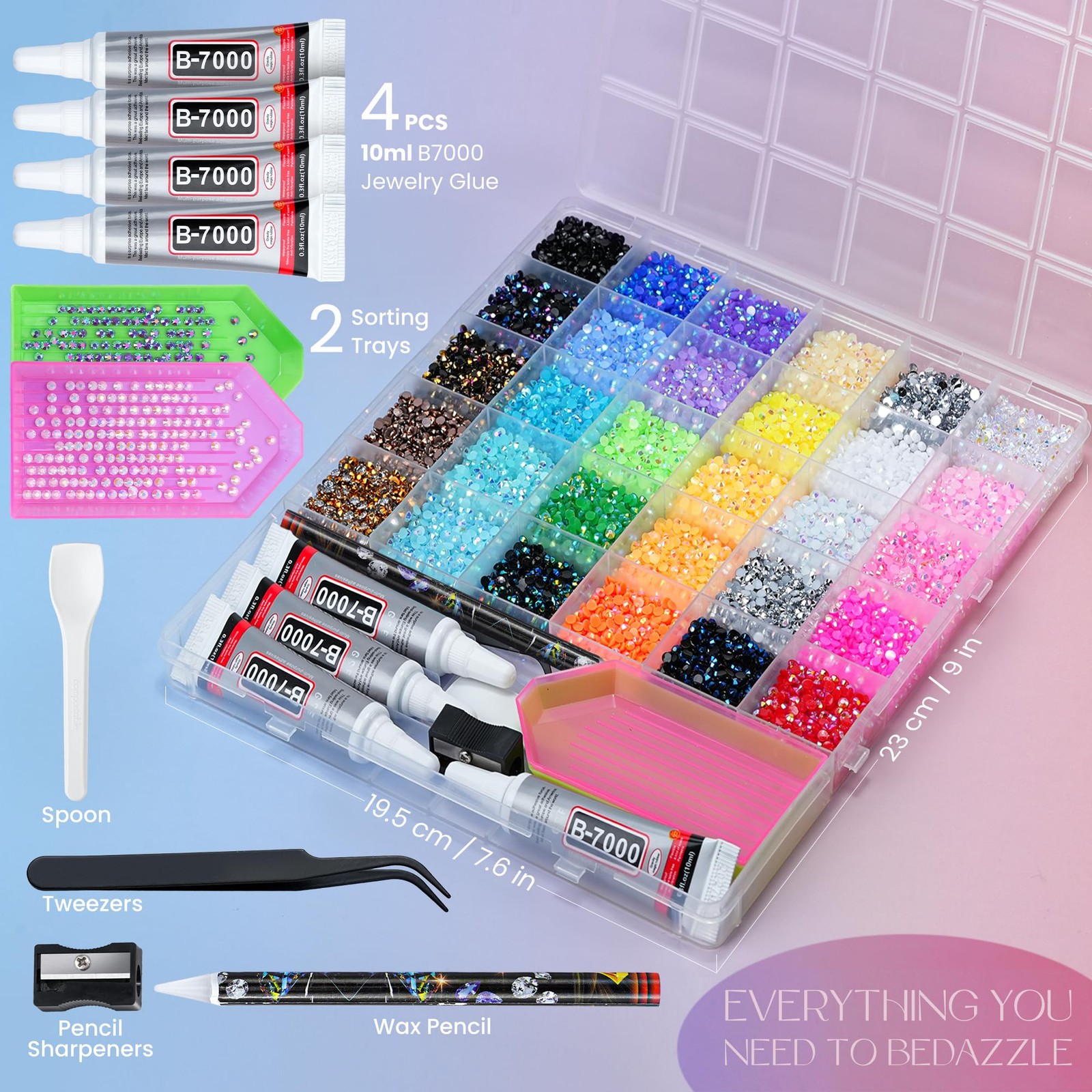 LOTWOW 40000 Pcs Resin Jelly Rhinestones Kit 30 Colors 3mm Flatback Rhinestones