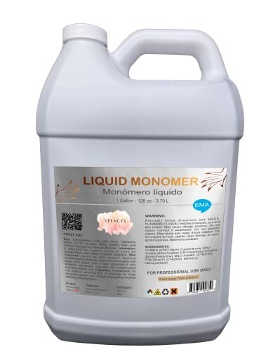 Veency Professional EMA Monomer Acrylic Nail Liquid, MMA 1 galon.