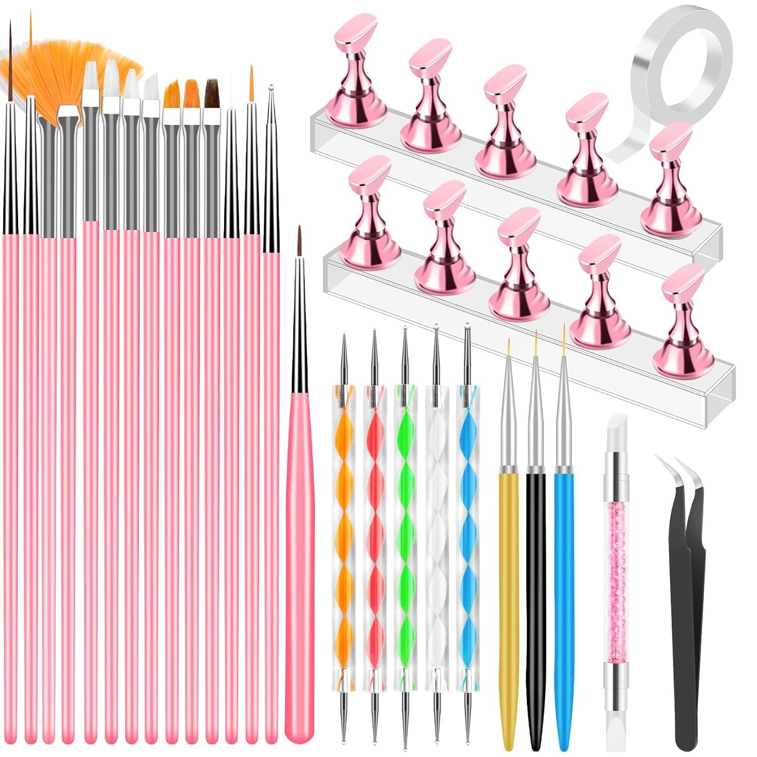 Nail Art Tools Set, Nail Stand for Press on Holder for Painting Nails, Nail Art