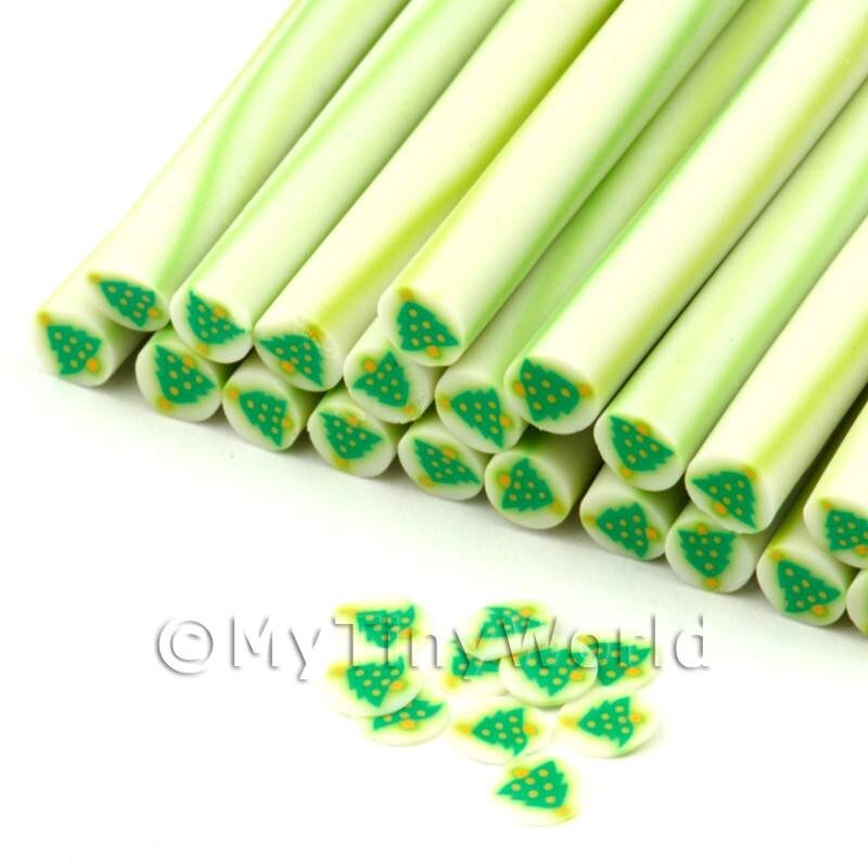 4 x Handmade Christmas Tree Nail Art Cane