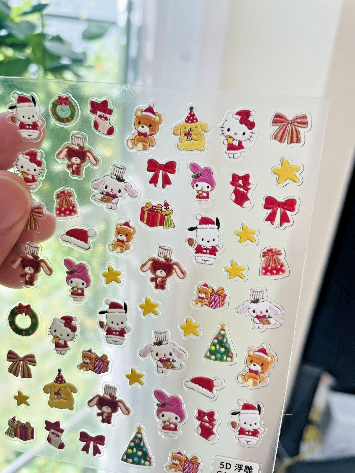 SANRIO Christmas Kawaii Nail Stickers 3D Nail Stickers Nail Supplies