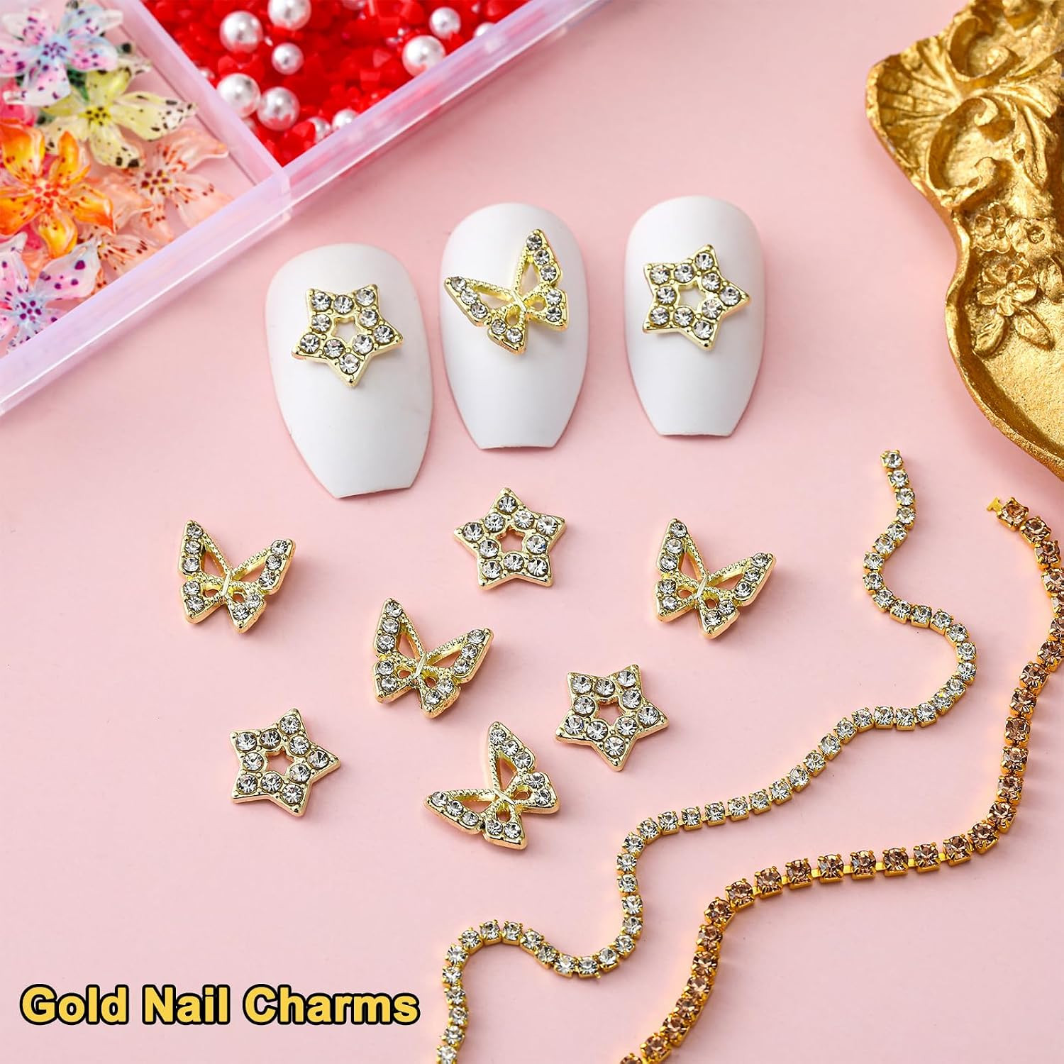8000Pcs 3D Nail Charms and Nail Gems, Cute Nail Rhinestones Y2K for Nails