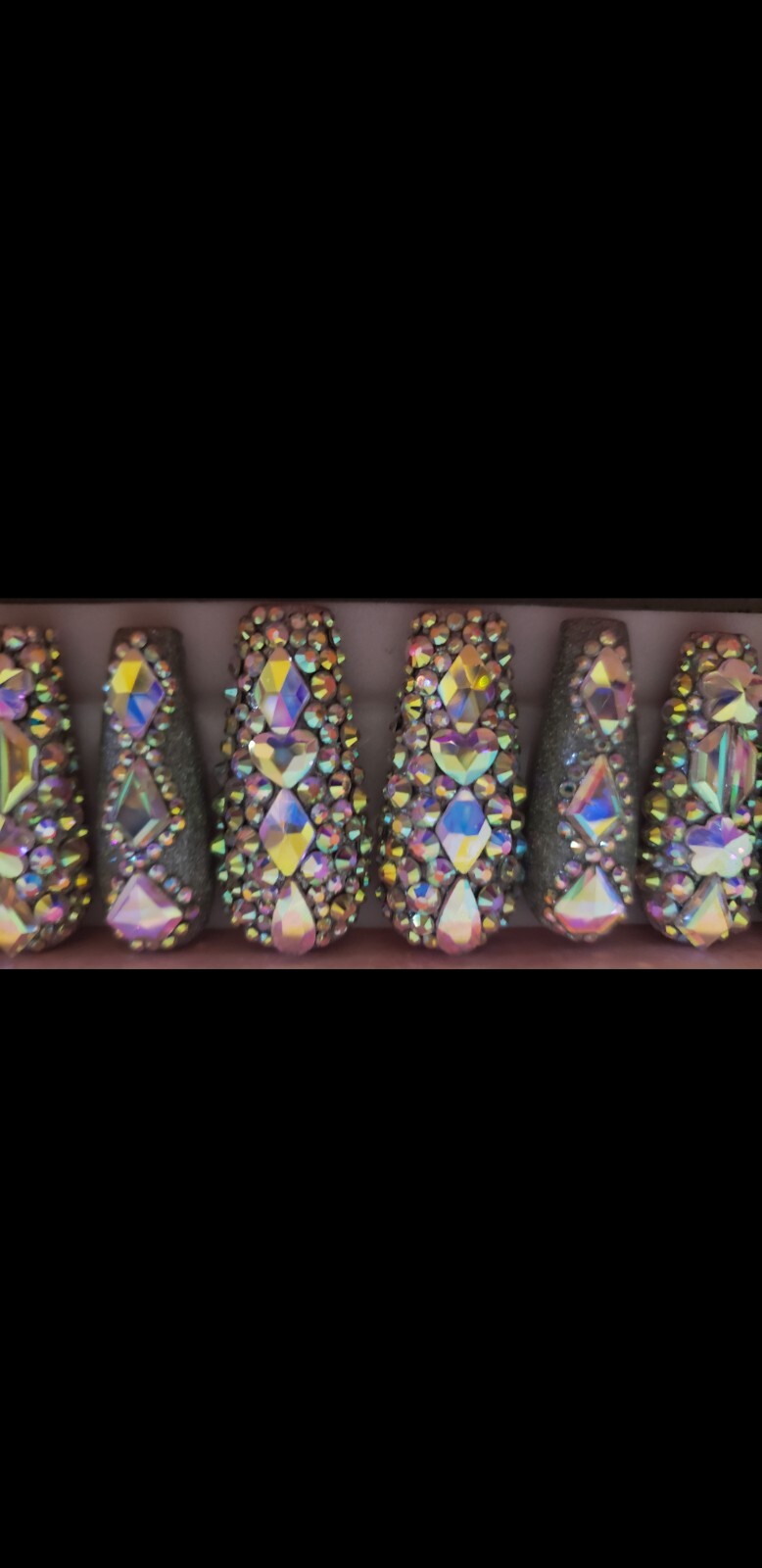Handmade Red bottom long coffin Bling lux press on nails custom size shape lengt