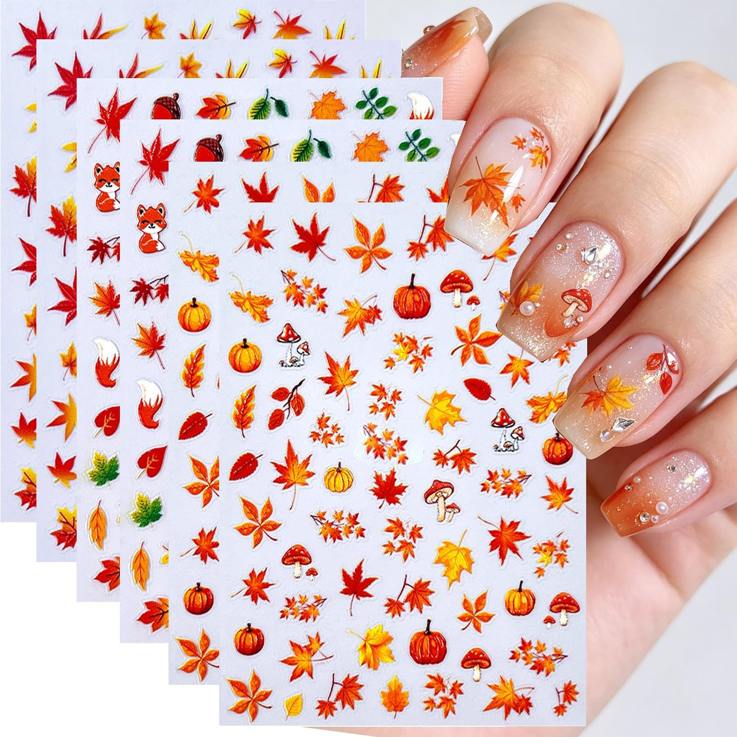 3PCS 5D Embossed Flowers Nail Stickers Colorful Floral Petals Designs Nail Art S