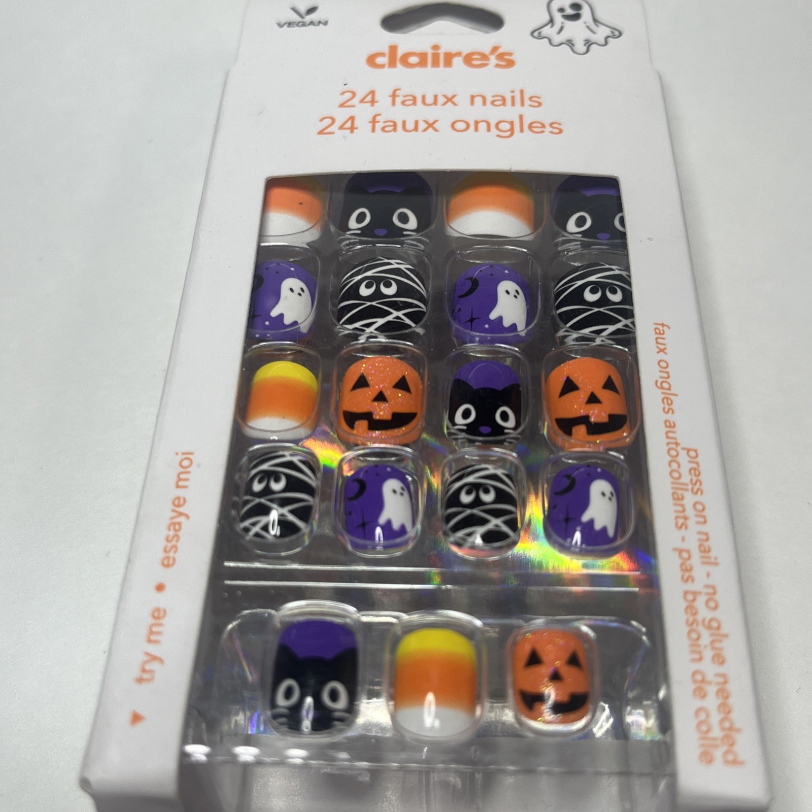 Claire’s 24 Piece Faux Halloween Themed Press On Nails Set