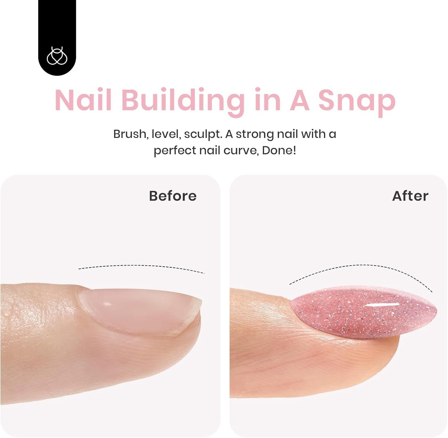 Beetles Builder Gel Set,6 Colors Glitter Shimmer 7 in 1 Nude Pink White Nail Thi