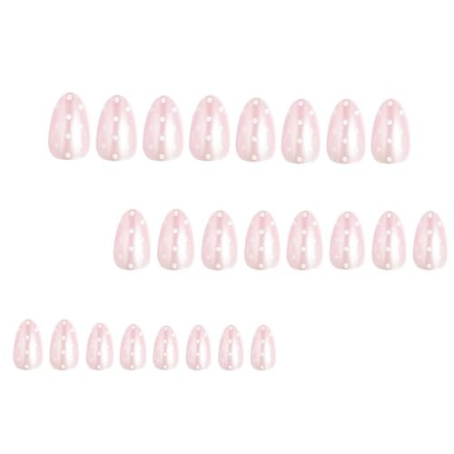 Polka Dot Press on Nails Short Almond Fake Nails Soft Pink Nails Press style35