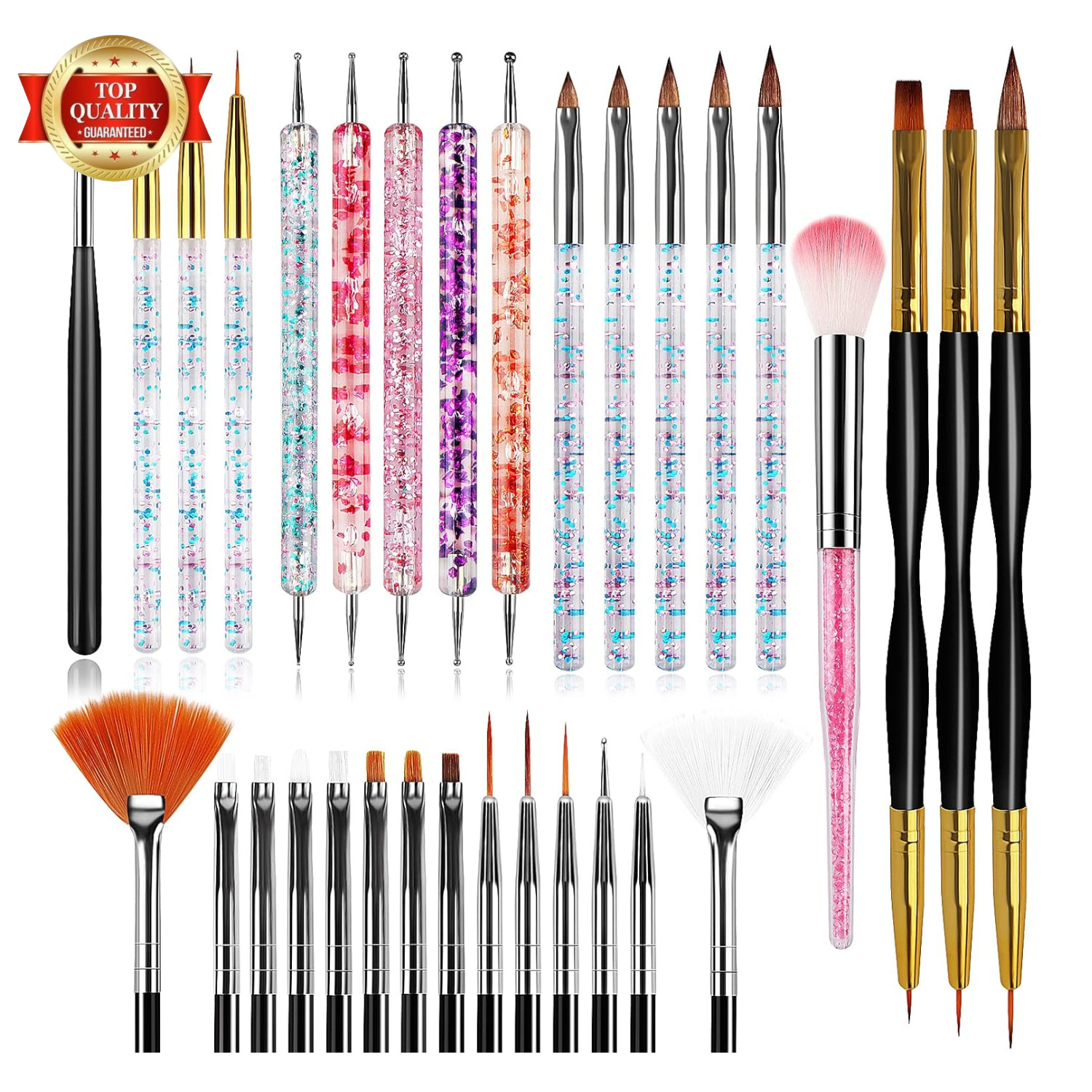 32Pcs Nail Art Brushes,Acrylic Nail Brush,Nail Brushes for Nail Art,Nail Art Dot