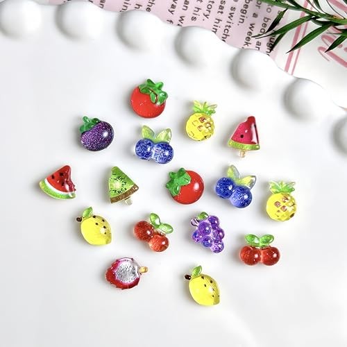 150PCS 3D Summer Fruit Rhinestones Nail Charms Colorful Mixed Resin Style12