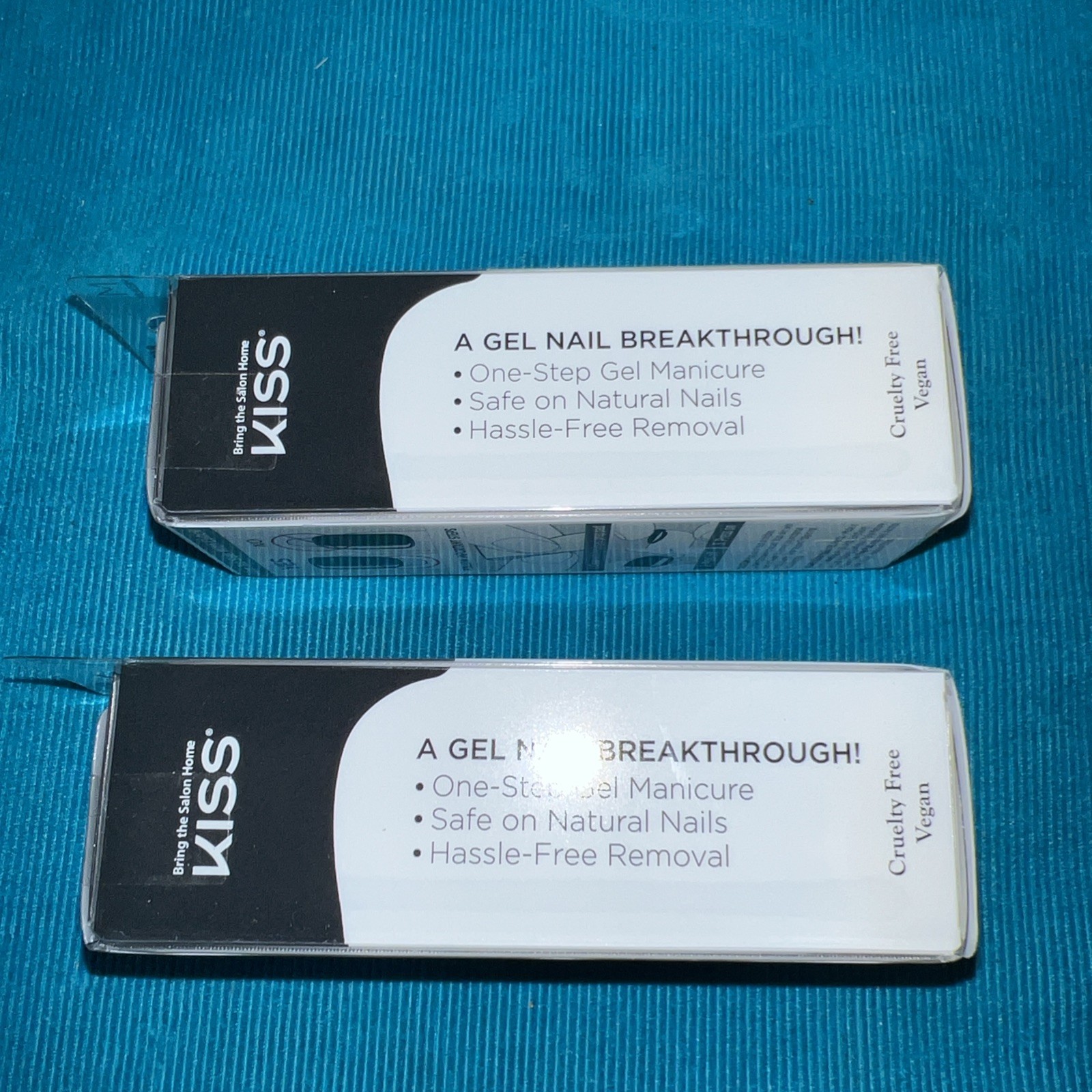 Lot of 2 New imPRESS Color Press-On Manicure Coffin Shape Nails 86745 Black Med