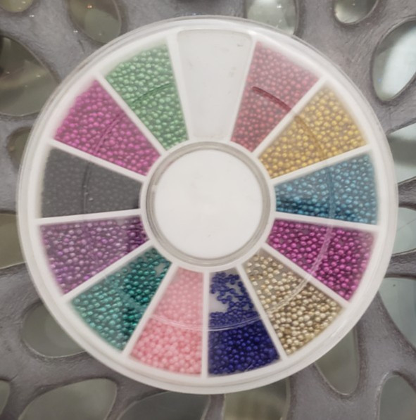 Nail Art Lot – Charms Gems Glitter Powder Caviar Beads Set Crafts