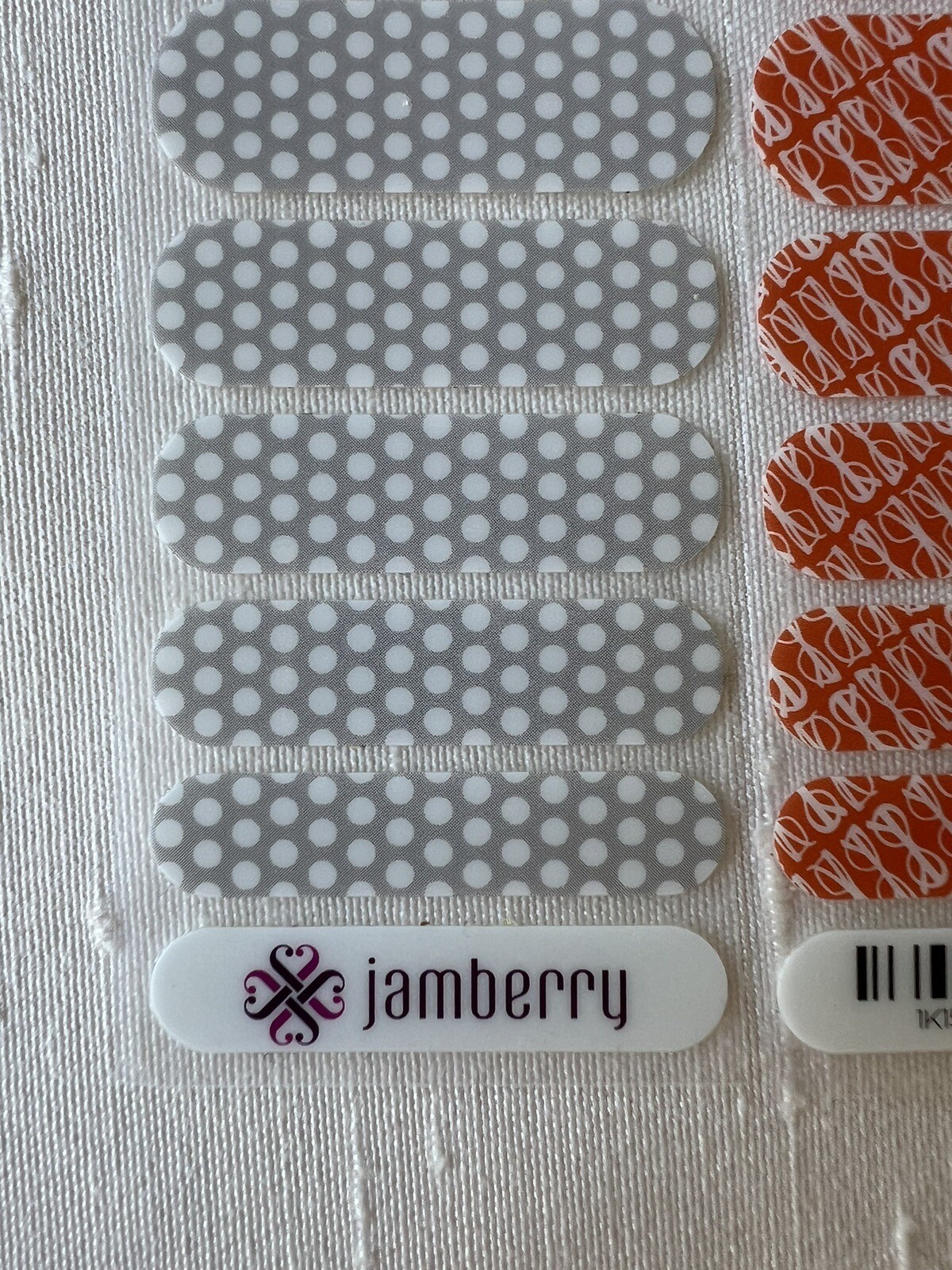 Jamberry Nail Wraps, Bookworm Matte, Gray & White Polka Dots, Half Sheet Combo