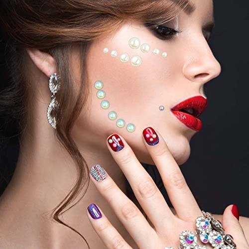 1320 Pieces Self Adhesive Stickers for DIY Crafts 8 Sheets Colorful Flat Pearl