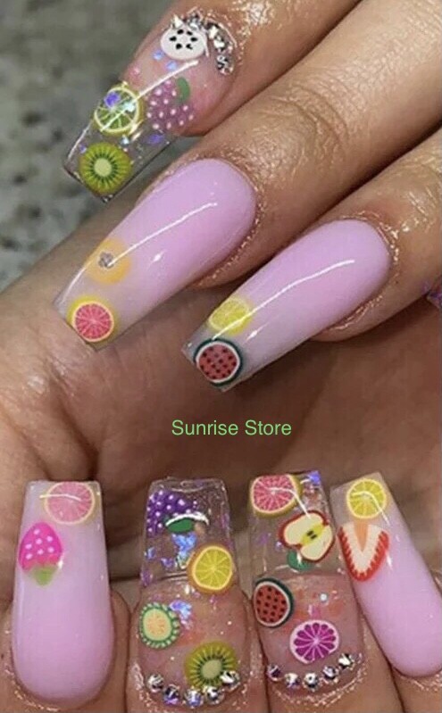 Nail Art Polymer Clay Multi Color Flower Fruit Nail Art Manicure Decorations