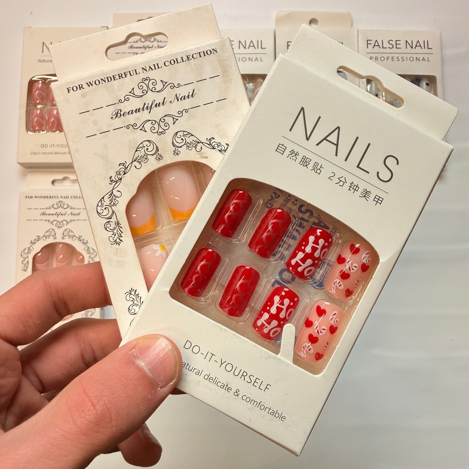 Lot of 10 Pack of 24 New False Press On Nails Assorted Designs and Colors №N7