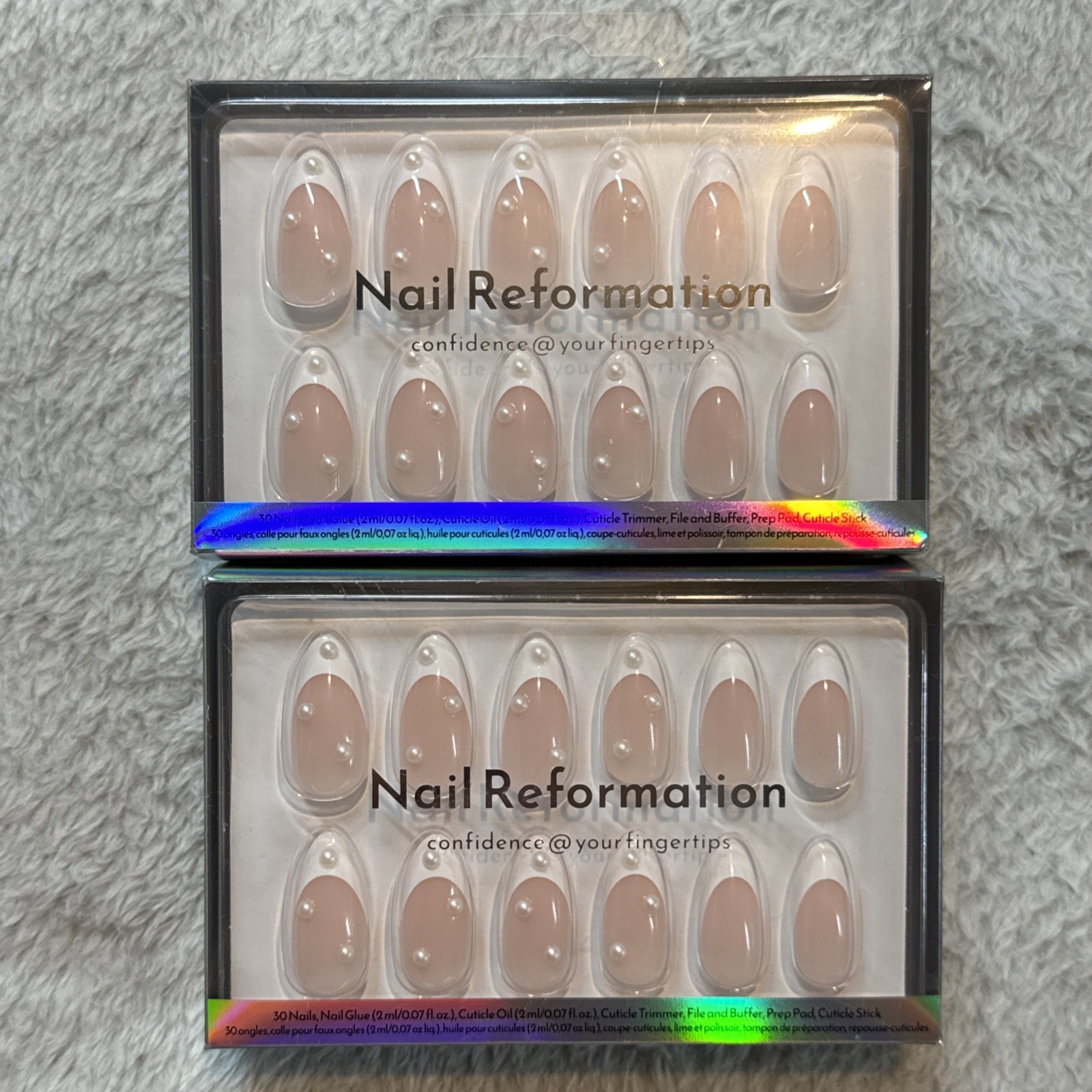 Nail Reformation Sugar-Coated Reusable Press On Medium Almond Nails. 2 Boxes New
