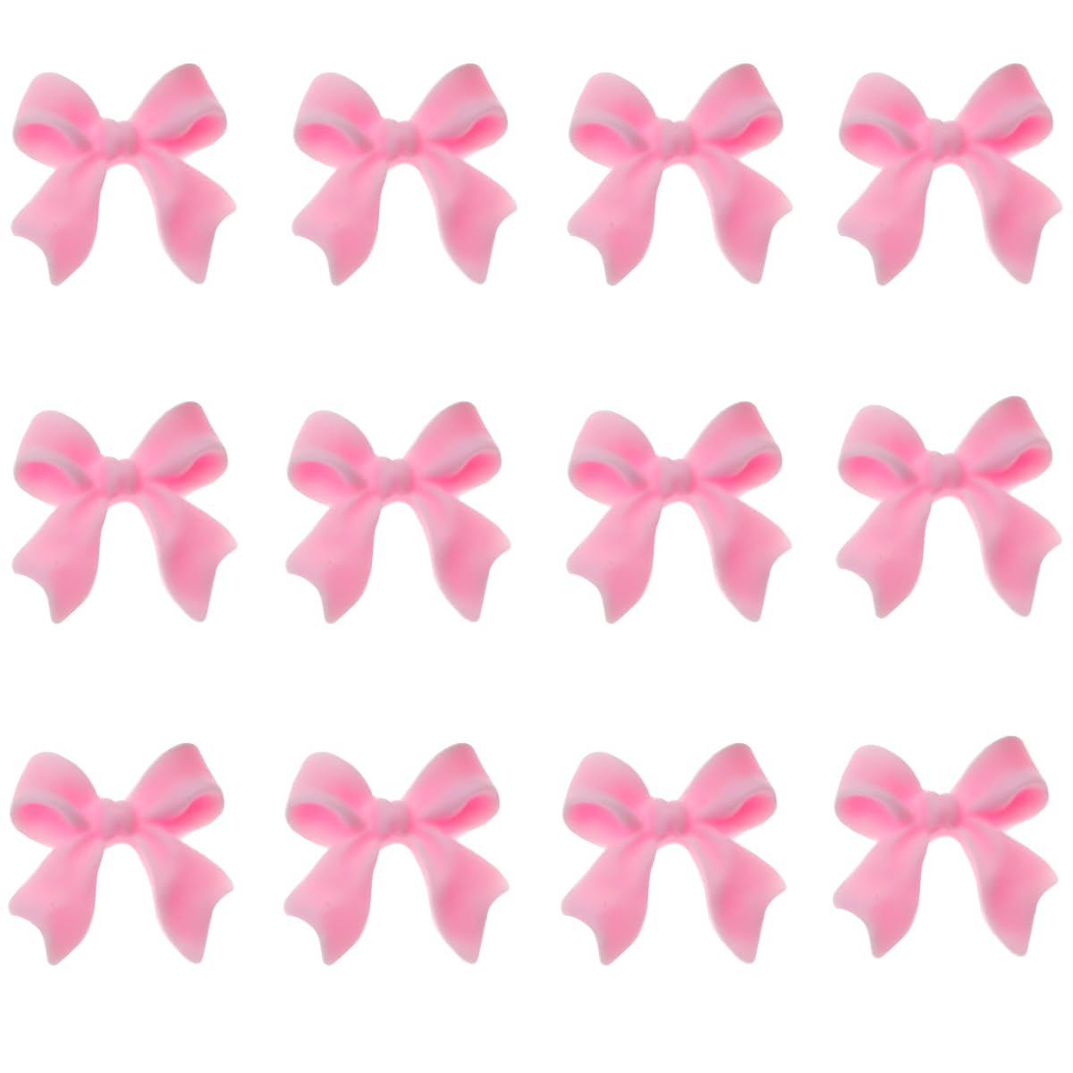 Pearly White 3D Bow Nail Charms, 100 Pieces Resin Bowknot Nail Art Decorations,