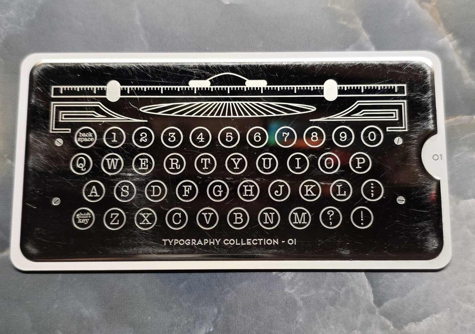 MoYou London Typography Collection 01 Nail Stamp Plate Alphabet Text Typewriter