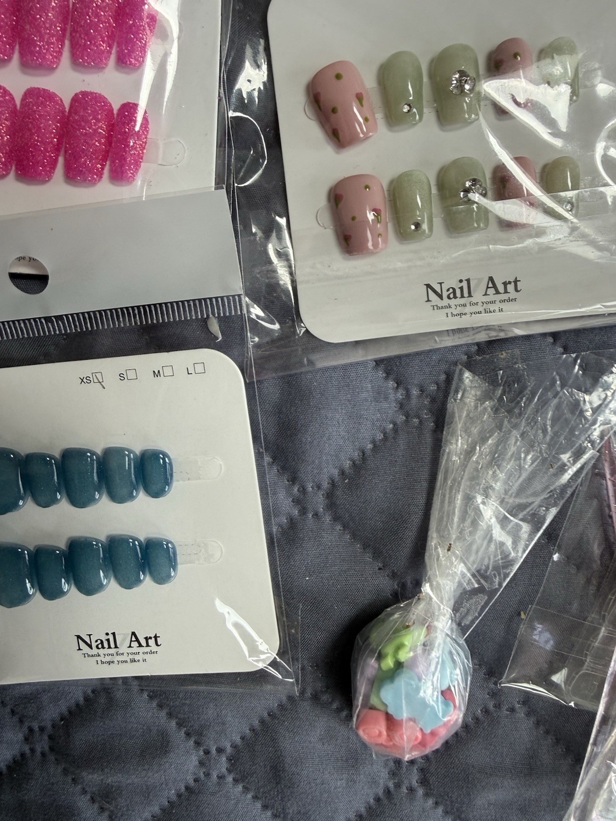 21 Sets Press On Nails Lot Mixed Designs Glitter French Leopard Handmade W/ Kits