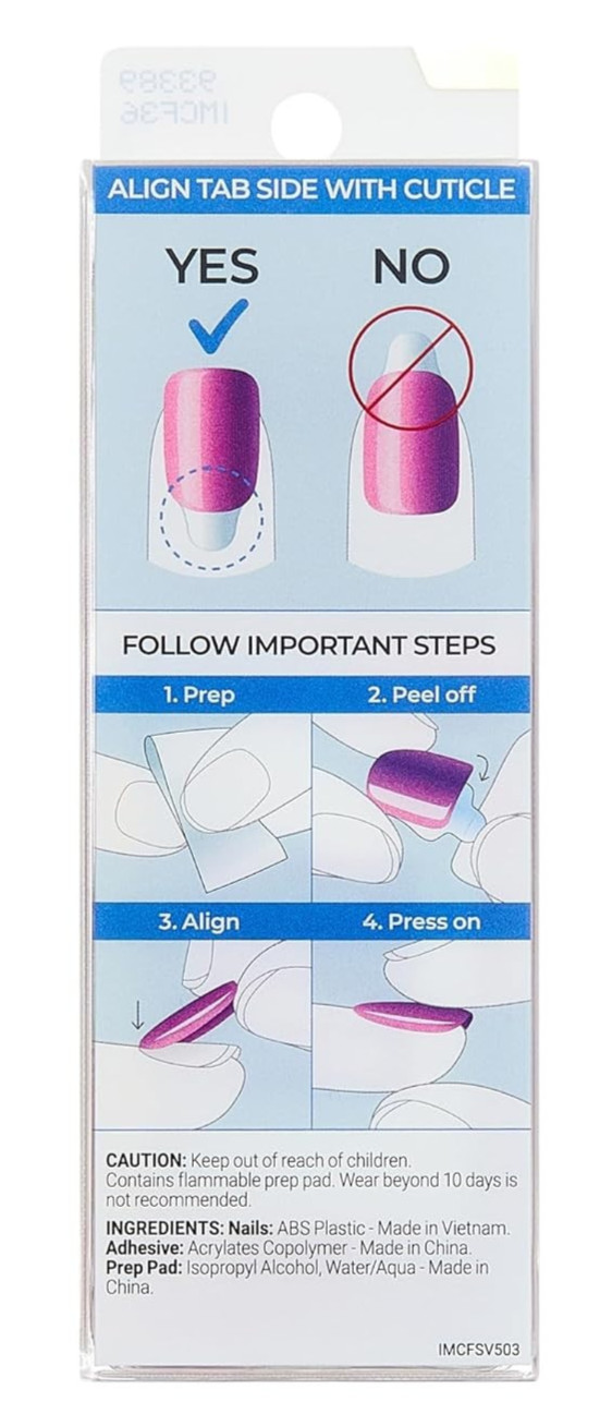 imPRESS Color FX 30 Press On Nails Around You Pink Chrome No Glue Mani 93389 NEW