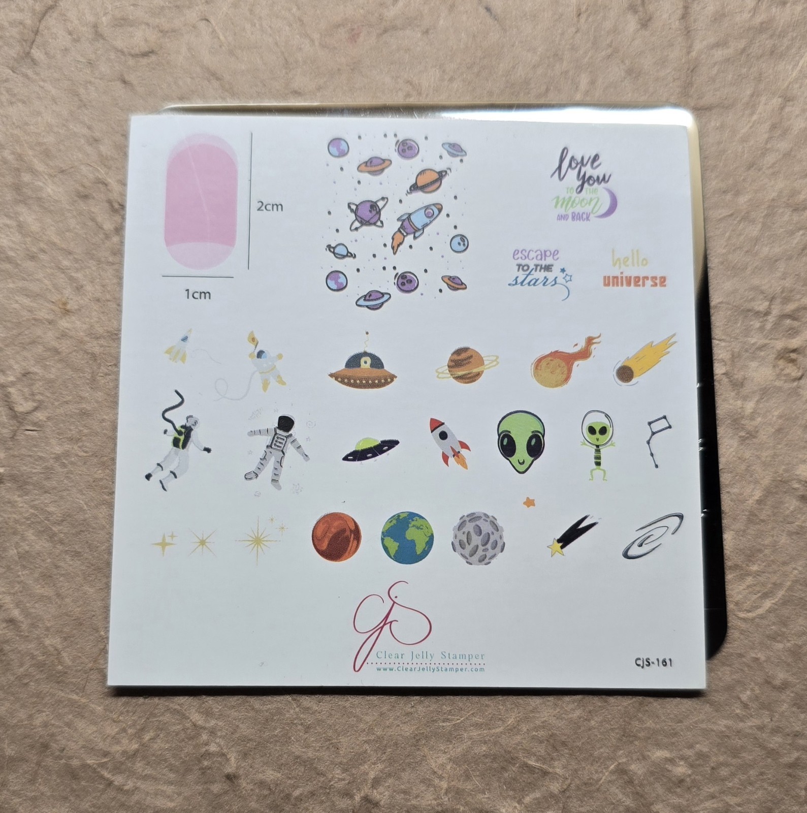 Clear Jelly Stamper Nail Stamp Plate CJS-161 Hello Universe Space Celestrial