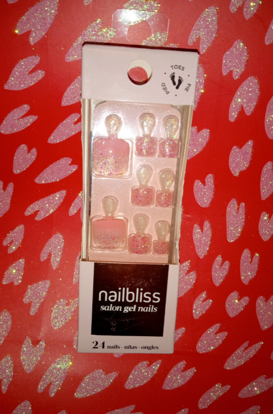 Nail Bliss by Dashing Diva💗 PLUSH PINK Glittery Press On Pedi, Glue, Toenails