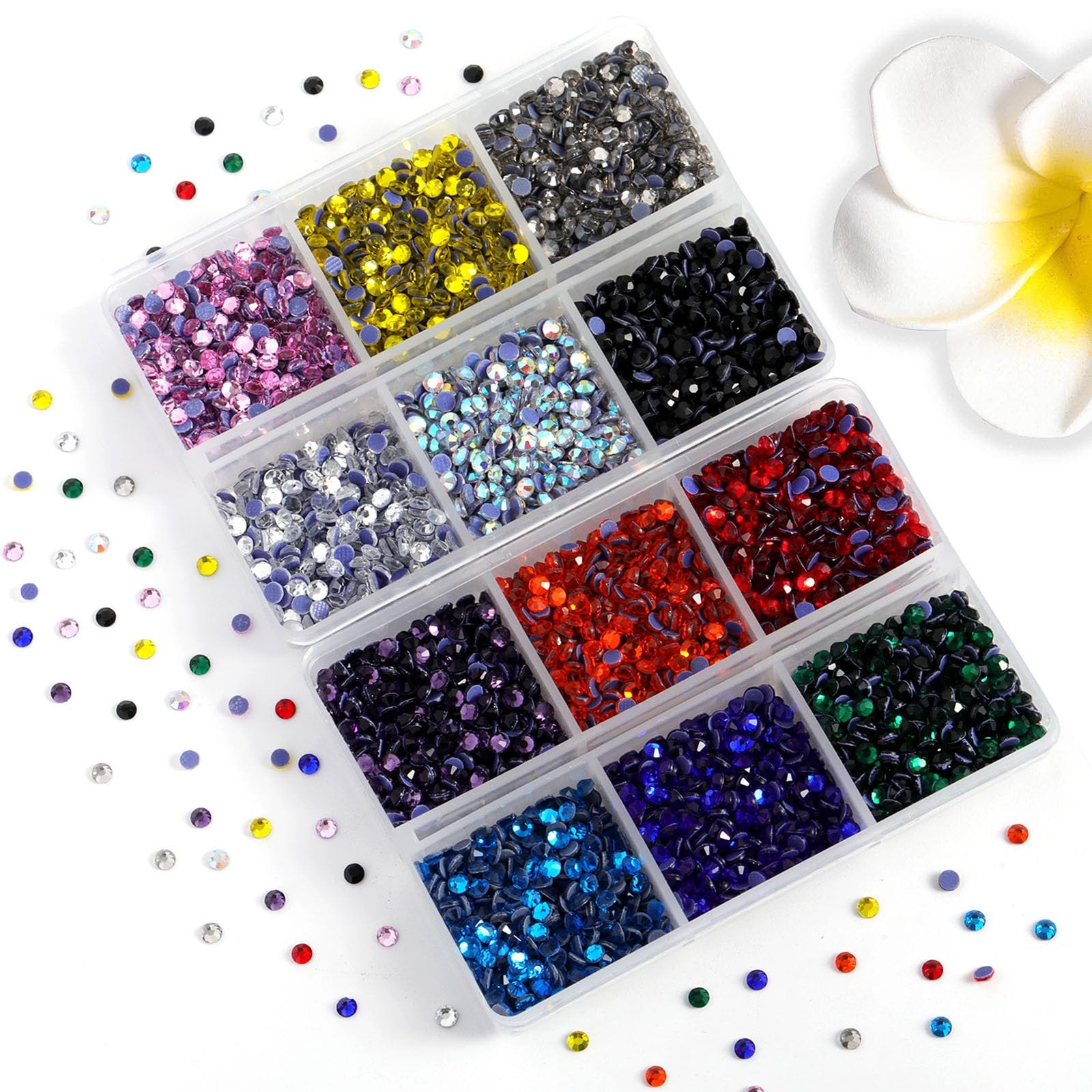 Hotfix Rhinestones Mixed 12 Colors, SS10 Rhinestones for Crafts Clothes, Hotf…