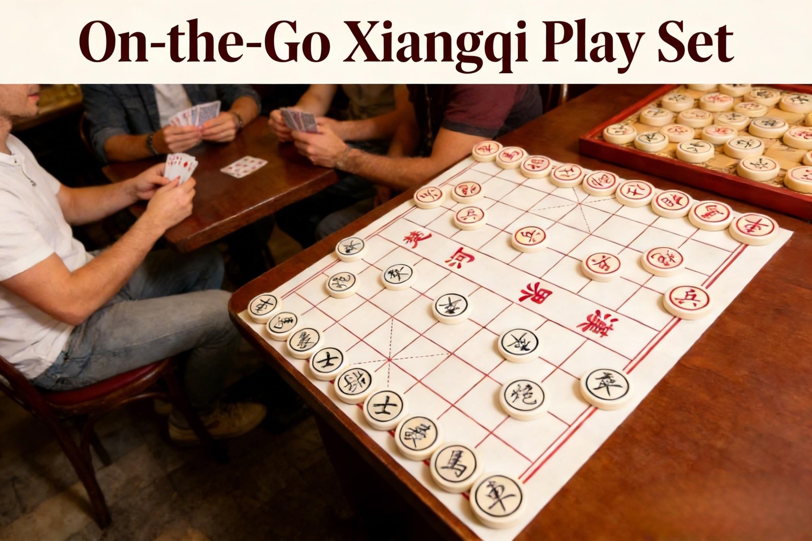 MAGIKON Chinese Chess, Hard Plastic Xiangqi with 1.2 inches, Red, Black